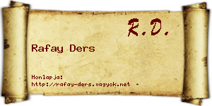 Rafay Ders névjegykártya